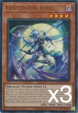 3X Yugioh Centur-Ion Atrii MP25-EN216 Ultra Rare 1st Edition NM - Image 1