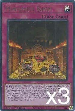 3X Yugioh Mimighoul Room MP25-EN239 Ultra Rare 1st Edition NM - Image 1