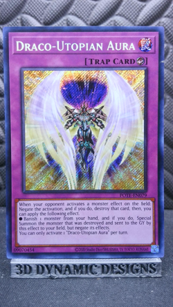 | Yugioh Draco-Utopian Aura POTE-EN079 1st Edition Secret Rare NM 🔥 | - Image 1