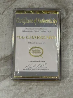 Pokemon 23K Gold Plated CHARIZARD Trading Card 1999 Burger King Limited Edition - Image 2