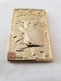 Vintage 1999 Burger King Pokemon 23K Gold Plated Trading Card Pikachu No Box - Image 2