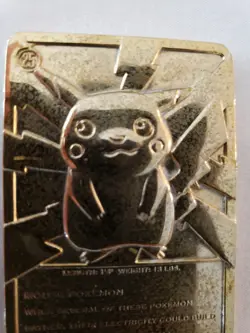 Vintage 1999 Burger King Pokemon 23K Gold Plated Trading Card Pikachu No Box - Image 5