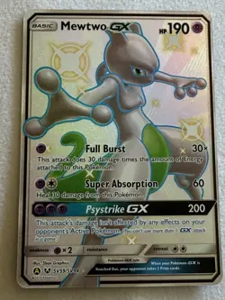 Mewtwo GX Hidden Fates Shiny Vault Holo Card #SV59/SV94 LP/MP - Image 1