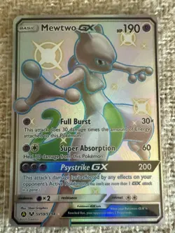 Mewtwo GX Hidden Fates Shiny Vault Holo Card #SV59/SV94 LP/MP - Image 3