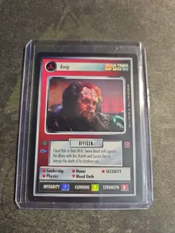Star Trek CCG 1E Blaze of Glory KANG FOIL Card - Image 1