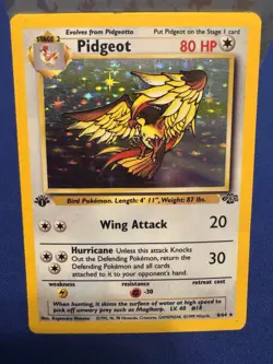 Pokemon Pidgeot Holo Rare Jungle 1st Edition 08/64 80 HP English 1999 - Image 1