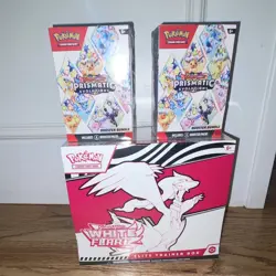 Pokemon—White Flare ETB and 2 prismatic evolution booster bundle - Image 1