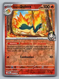 Pokemon TCG SV10: Destined Rivals Ethan's Quilava 033/182 Reverse Holo - Image 1