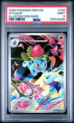 2025 POKEMON MEG EN-MEGA EVOLUTION ILLUSTRATION RARE #134 IVYSAUR PSA 9 - Image 1