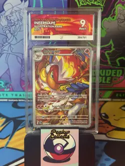 Pokemon TCG S&V: Infernape Twilight Masquerade Holo Card 173/167 IR Graded Ace 9 - Image 1