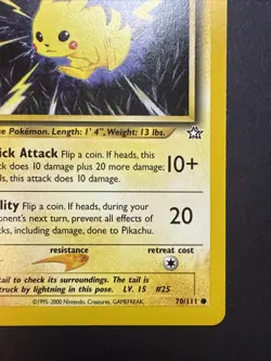 2000 Pokemon Neo Genesis 1st Edition Pikachu #070/111 - Image 4