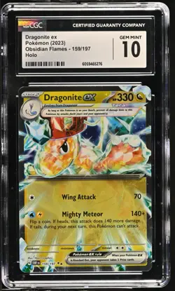 CGC GEM MINT 10 Dragonite ex Obsidian Flames 159/197 Pokemon 2023 English Holo - Image 1