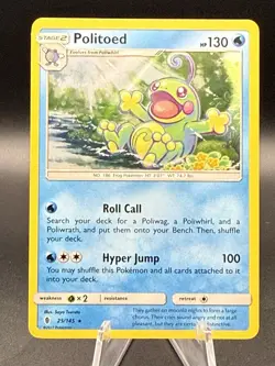 Pokemon TCG Sun & Moon Guardians Rising Politoed Holo 25/145 Holo Rare - Image 1