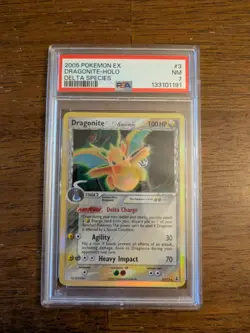 2005 POKEMON EX DELTA SPECIES #3 DRAGONITE-HOLO PSA 7 - Image 1