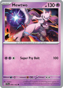 Mewtwo 59/142 UC Stellar Crown Reverse Holo NM/M Pokemon - Image 4
