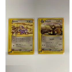 Pokemon TCG EX Skyridge Rattata 90/144 & Raticate 89/144 Lot (2) EN 2003 - Image 1