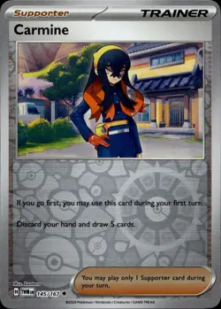 Carmine 145/167 Uncommon Twilight Masquerade Pokemon Reverse Holo Near Mint - Image 1
