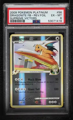 Dragonite FB Reverse Foil Pokemon Platinum Supreme Victors PSA 6 2009 - Image 1