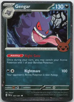 Gengar (Cosmos Holo) 057/091 Holo Trick or Trade BOOster 2024 Pokemon NM - Image 1