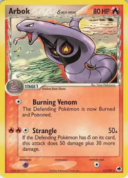 Arbok 13/101 Delta Species Dragon Frontiers Rare Normal Pokemon TCG - Image 1