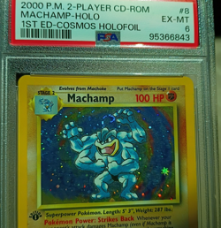 Pokemon TCG Base Set Machamp 8/102 "1st Edition" PSA 6; CD-ROM, Rookie Card - Image 3