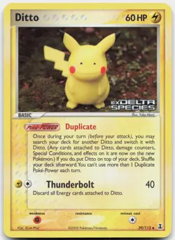 Ditto 39/113 Uncommon Delta Species Pokemon Reverse Holo Lightly Played - Image 1