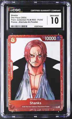 2023 ONE PIECE SHANKS FILM RED PROMO ALT ART P-016 CGC 10 PT - Image 1