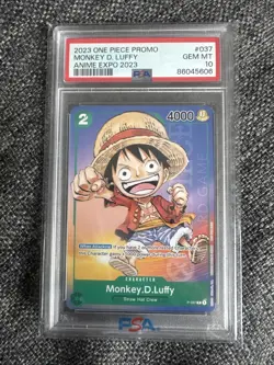 2023 One Piece Anime Expo Promo Luffy P-037 PSA 10 - Image 1