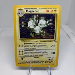 Pokemon Magneton Fossil Holo Rare Unlimited English 1999 80 HP 11/62 WOTC Card - Image 1