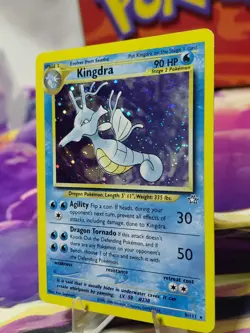 Pokemon TCG Kingdra Neo Genesis Unlimited Holo Rare Card #08/111 English LP - Image 2