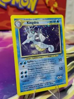 Pokemon TCG Kingdra Neo Genesis Unlimited Holo Rare Card #08/111 English LP - Image 3