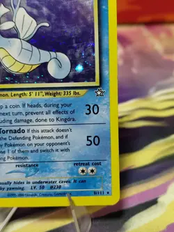 Pokemon TCG Kingdra Neo Genesis Unlimited Holo Rare Card #08/111 English LP - Image 5