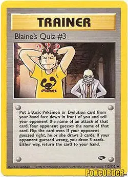 Gym Challenge 112/132 Trainer - Blaine's Quiz #3 Pokemon UNLIMITED EDITION Card - Image 1