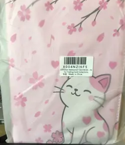 4 pocket waterproof card binder, for Trading card, with kitten pic Girls pink - Image 3