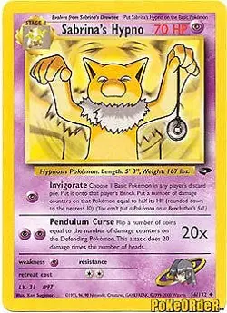 Gym Challenge 56/132 Sabrina's Hypno Pokemon UNLIMITED EDITION Card - Image 1