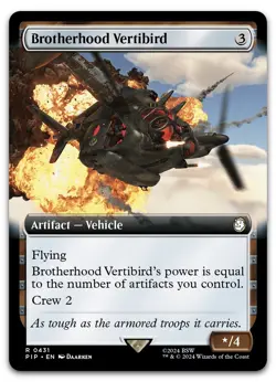 Brotherhood Vertibird (Extended Art) #431 (NM) Fallout PIP Magic MTG - Image 1