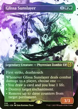 MTG FOIL Glissa Sunslayer 318 Showcase - Phyrexia: All Will Be One #318 - Image 1