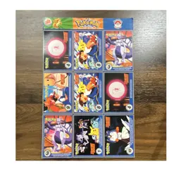 Burger King Pokemon TCG Uncut Card Sheets Vintage 1999 9 Cards Jigglypuff Mewtwo - Image 1