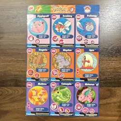 Burger King Pokemon TCG Uncut Card Sheets Vintage 1999 9 Cards Jigglypuff Mewtwo - Image 2