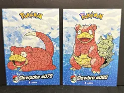SLOWPOKE X SLOWBRO LOT - POKEMON CRYSTAL CARD COLLECTION CCG CRACKED HOLO - Image 1