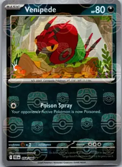 Venipede (Master Ball Pattern) 054/086 Common Black Bolt Pokemon Near Mint - Image 1