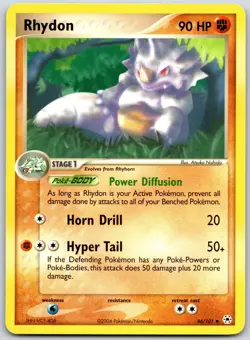 POKEMON HIDDEN LEGENDS RHYDON 46/101 UNCOMMON NON HOLO NM - Image 1