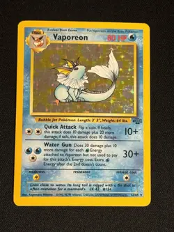 Vaporeon 12/64 Holo Rare Jungle Pokemon Unlimited Holo MP+ L1 - Image 1