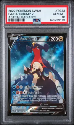 2022 POKEMON SWORD & SHIELD ASTRAL RADIANCE #TG23 FULL ART/GARCHOMP V PSA 10 - Image 1