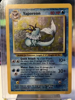 Pokemon TCG Vaporeon Jungle 12/64 Holo Unlimited Holo Rare MP 3 - Image 1