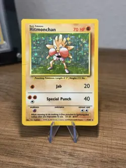 Pokemon TCG Hitmonchan Base Set 7/102 Holo Unlimited Holo Rare - Image 1