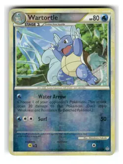 Wartortle 42/95 Uncommon HGSS Unleashed Pokemon Reverse Holo Moderately Played - Image 1