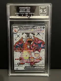 Pokemon Card Charizard EX 215/197 Obsidian Flames Getgraded Grade 9.5 Mint+ - Image 1