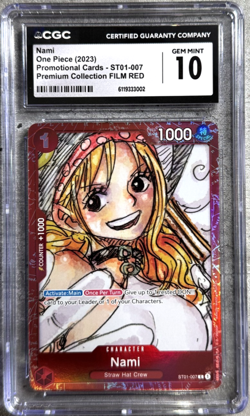 One Piece TCG Nami Promo CGC 10, Premium Collection Film Red ST01-007, 2023 - Image 1