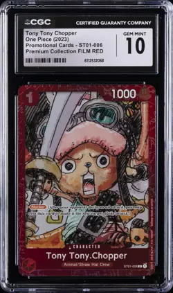2023 ONE PIECE PREMIUM COLLECTION FILM RED TONY TONY CHOPPER CGC 10 GEM MINT - Image 1